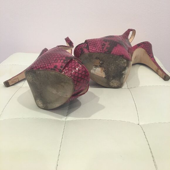 La Fenice Venezia pink snakeskin heels - Picture 4 of 7